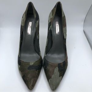 BCBG Max Azria Camouflage Pointed-Toe Pumps - Olive Green